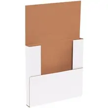 10 1/4 x 10 1/4 x 1" White Easy-Fold Mailers