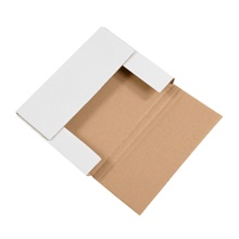 11 1/8 x 8 5/8 x 1" White Easy-Fold Mailers