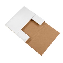 12 1/2 x 12 1/2 x 2" White Easy-Fold Mailers