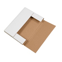 12 1/8 x 9 1/8 x 1" White Easy-Fold Mailers