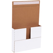 11 1/8 x 8 5/8 x 2" White Deluxe Easy-Fold Mailers