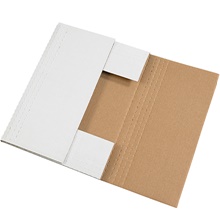 15 x 11 1/8 x 2" White Easy-Fold Mailers